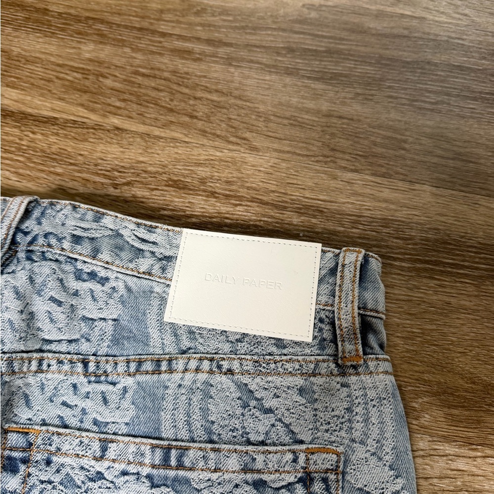 Daily Paper NWT Settle Macramé Jacquard Straight Leg Jeans Size 32 - Picture 9 of 10